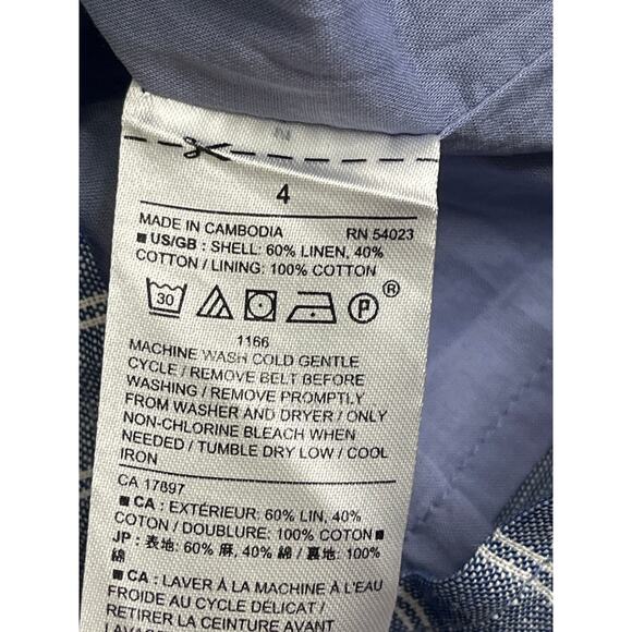 Banana Republic blue stripes linen shift dress with belt, size 4, NWT - Picture 13 of 14